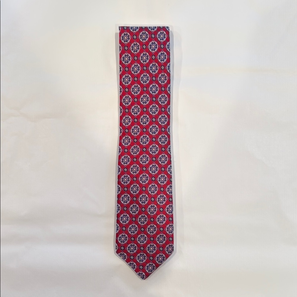 Robert Talbott Best of Class Nordstrom Red and Blue Silk Tie Geometric Pattern